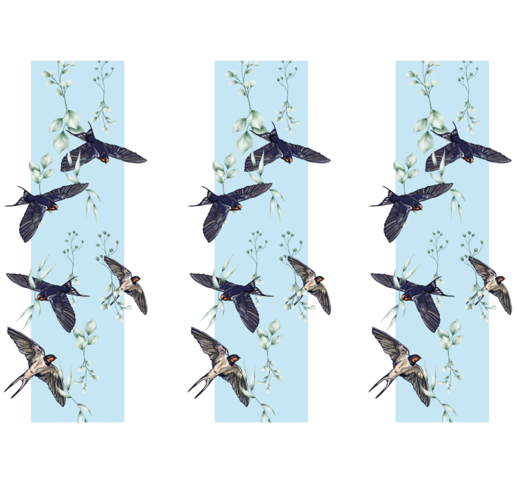 Animals wall mural swallows and greenery - TenStickers
