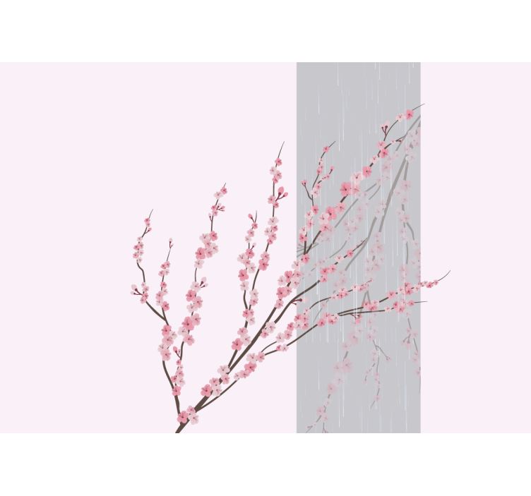 Flower wall mural gentle pink flowers - TenStickers