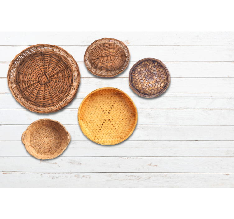 Texture wall mural woven basket designs - TenStickers