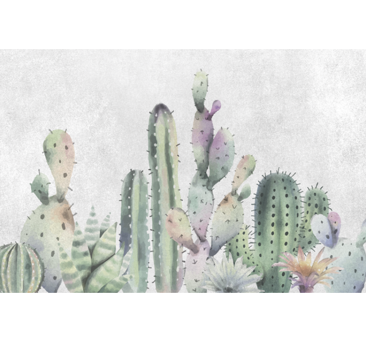 Cactus wall mural wallpaper - TenStickers