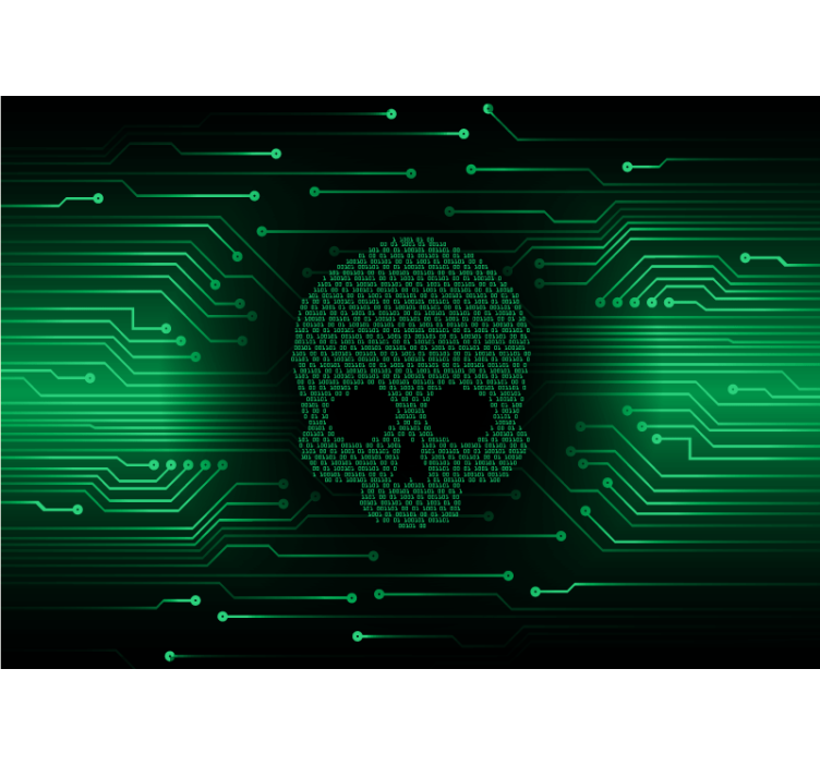 Electronics Skull abstract mural - TenStickers