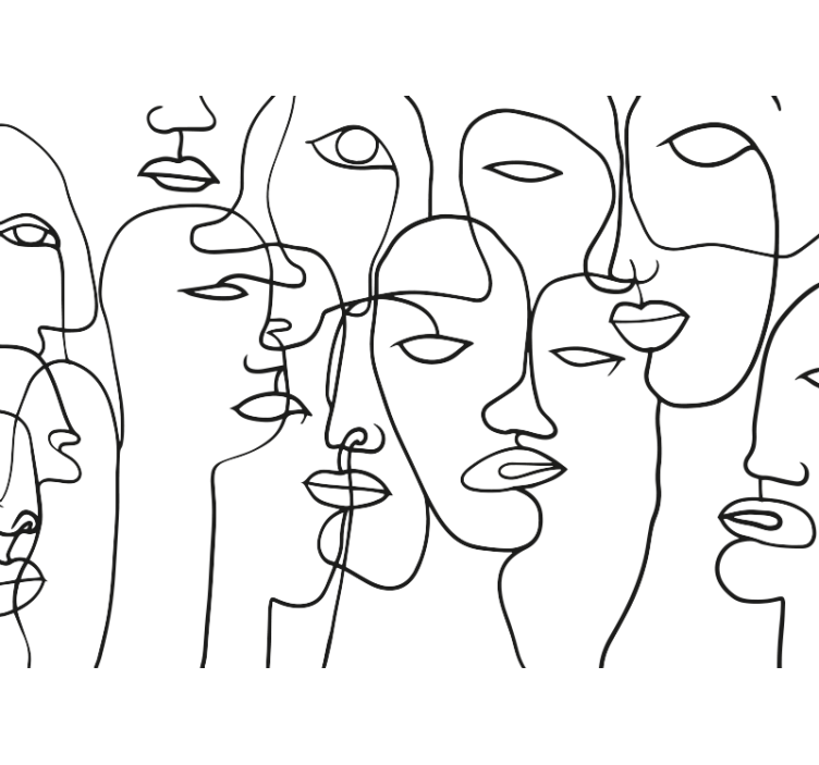 Face pattern Abstract Wall Murals - TenStickers