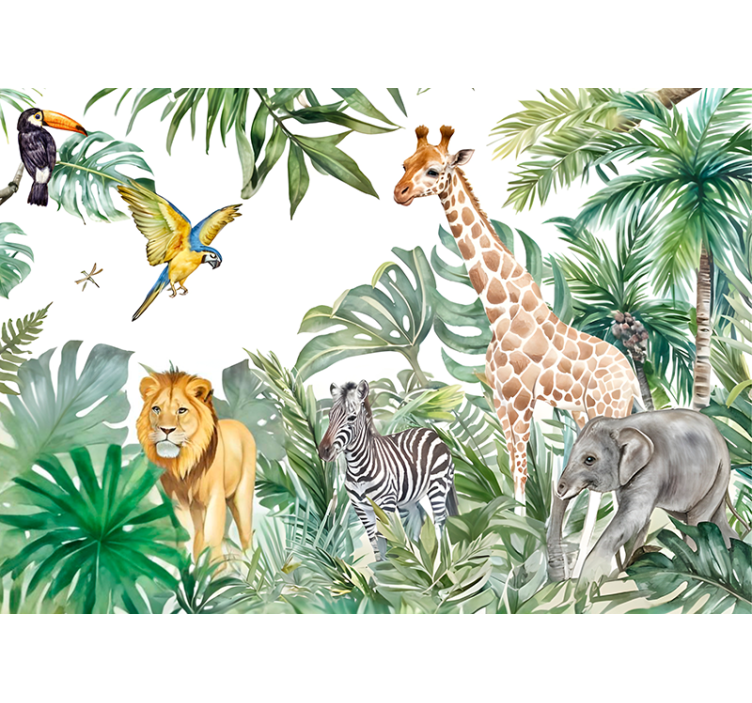 Wildlife animals wall mural - TenStickers