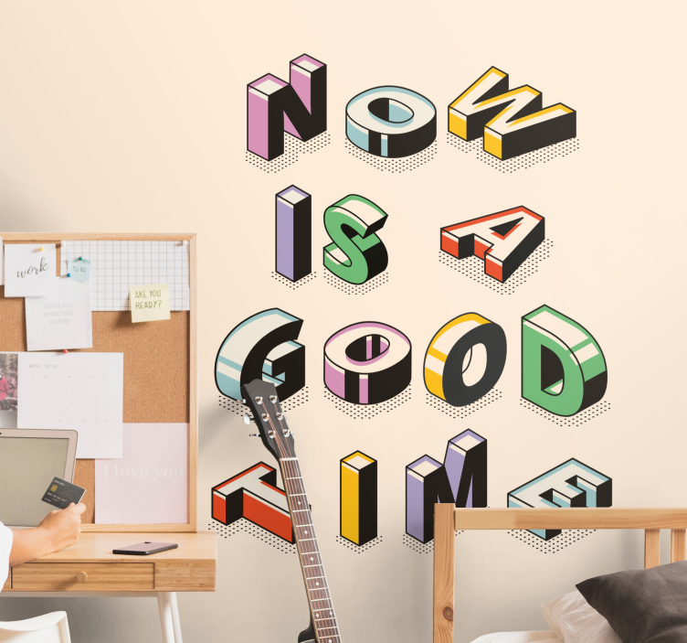 3d colourful text Teenage Wall Murals - TenStickers