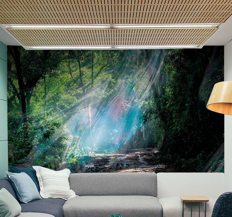 3D depth effect forest nature wall mural - TenStickers