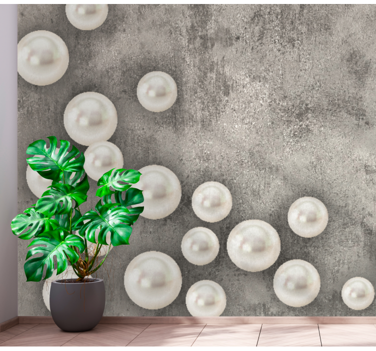 3D jewerly floral concrete 3D Wall Mural - TenStickers