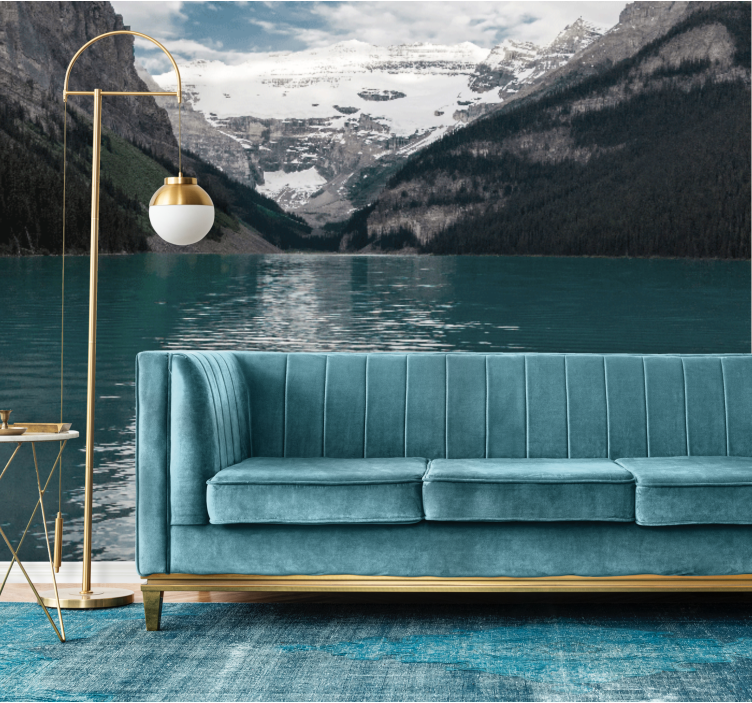 3D mountain landscape river 3D wall mural - TenStickers