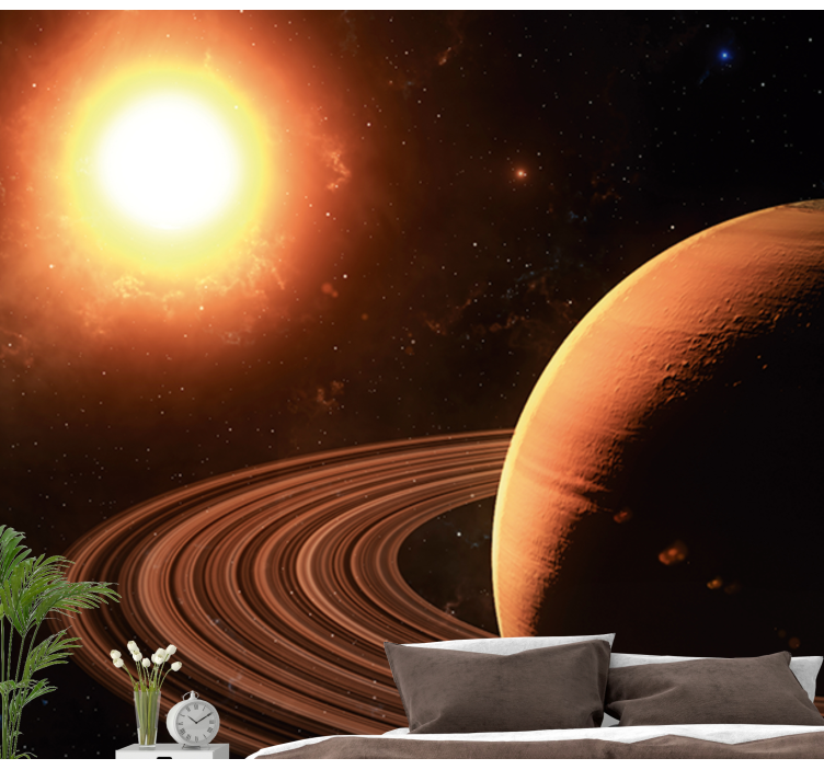 3d outer space and saturn 3D Wall Mural - TenStickers