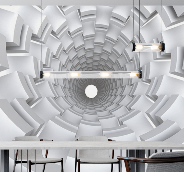 3D Paper Effect Tunnel 3D Wall Mural - TenStickers