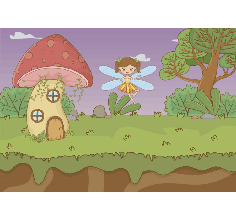 Mushroom and Fairy Kids Murals - TenStickers