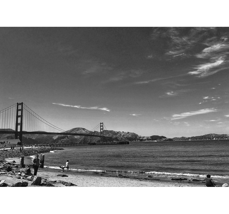 City wall mural golden gate bridge view - TenStickers