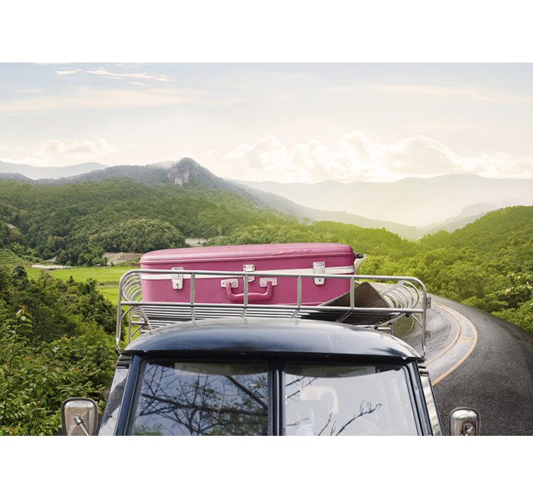 Vintage Suitcase Adventure wall mural vehicle - TenStickers