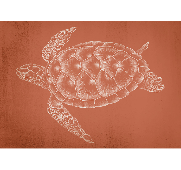 Animals wall mural sea turtle illustration - TenStickers