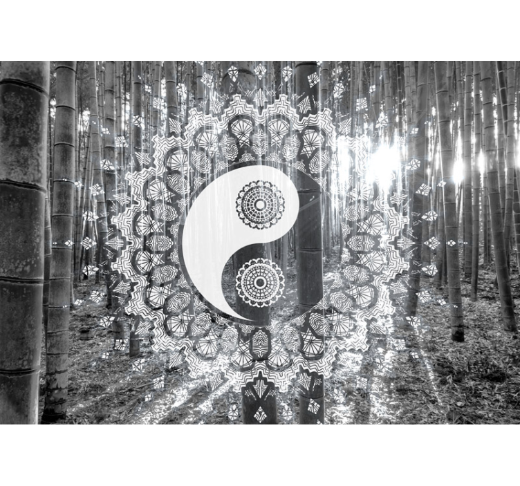 Ying Yang Paisley zen photo wallpaper - TenStickers
