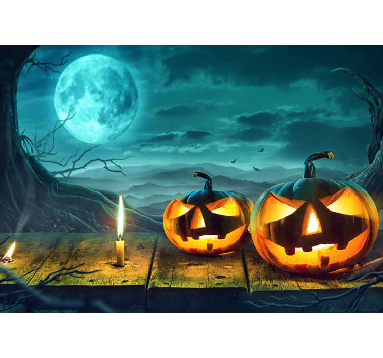 Ghost with pumpkin real effect wall mural - TenStickers