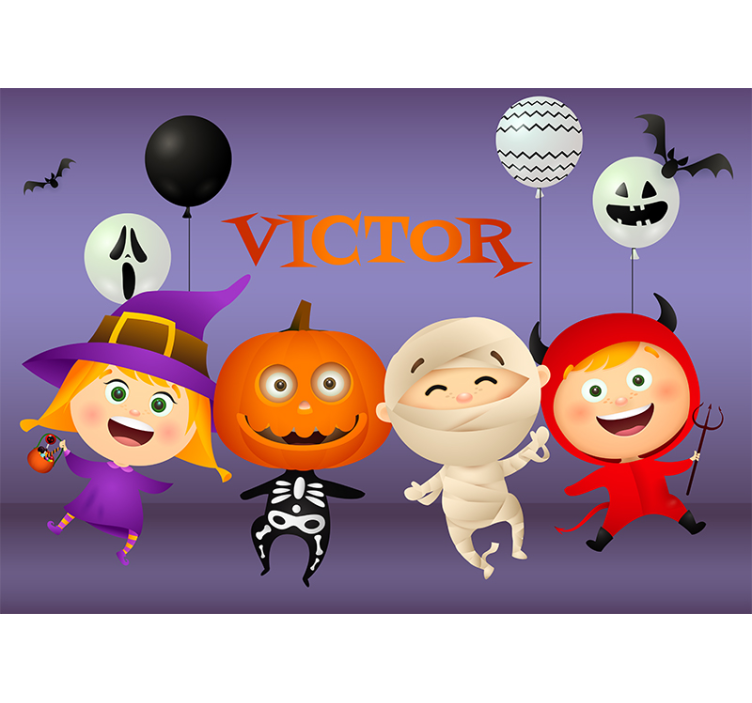 Wall mural halloween spooky fun friends - TenStickers