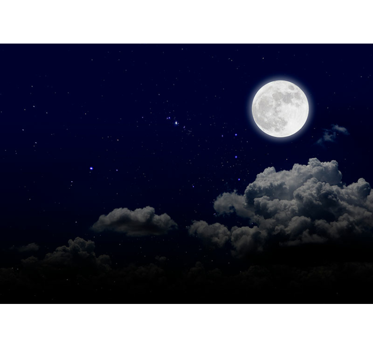 Full moon and sky photo mural - TenStickers