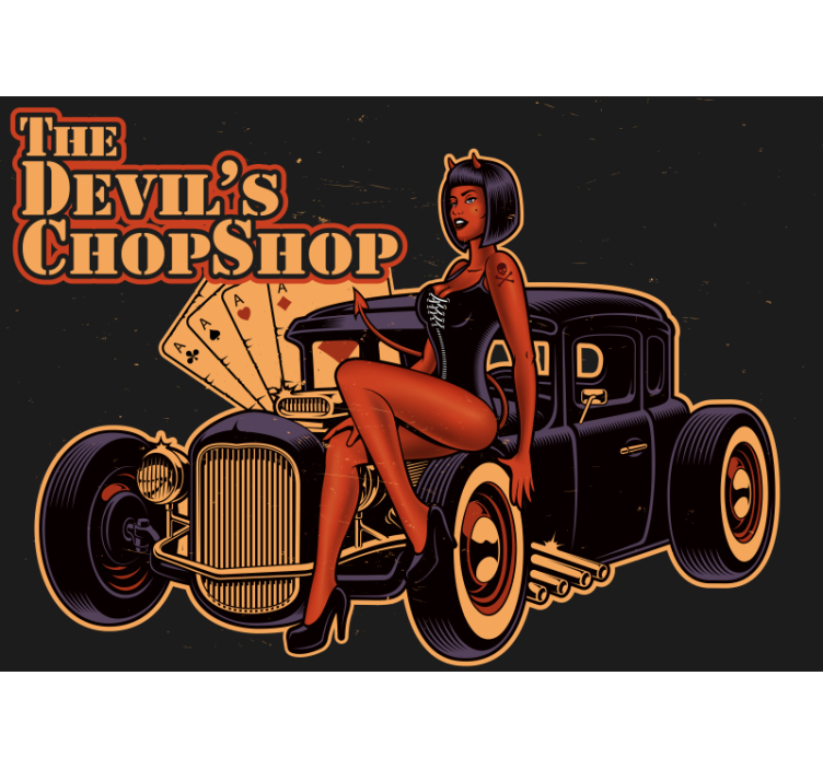 Devil's Chop Shop wall mural vintage - TenStickers