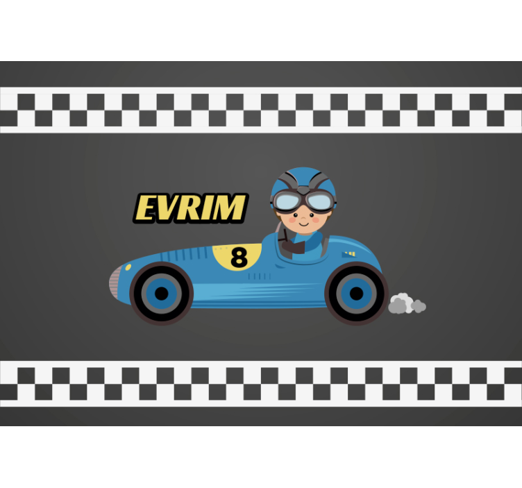 Personalised name car pattern custom wall mural - TenStickers