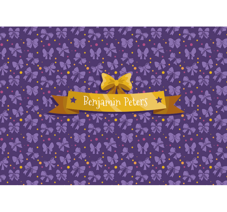Purple Bows Pattern childrens wall mural - TenStickers