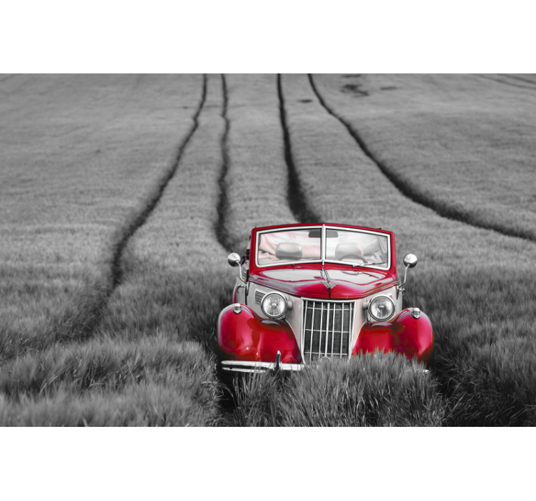 Classic Red Car wall mural vehicle - TenStickers