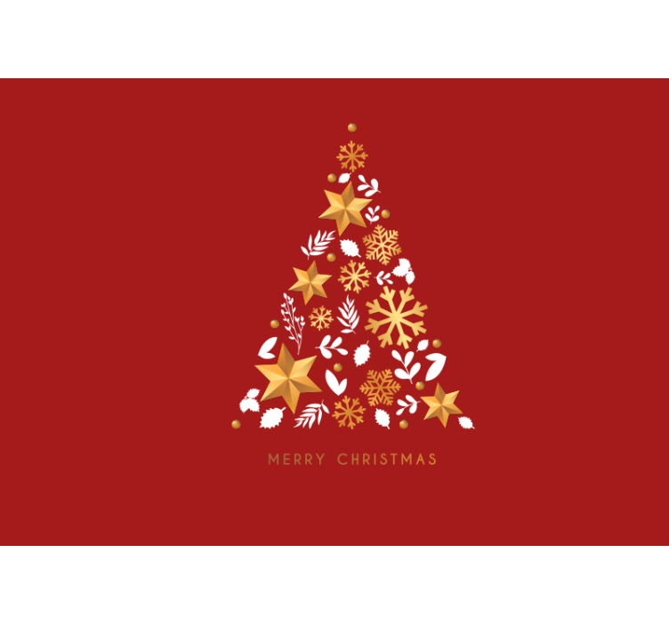 Christmas wall mural christmas tree design - TenStickers