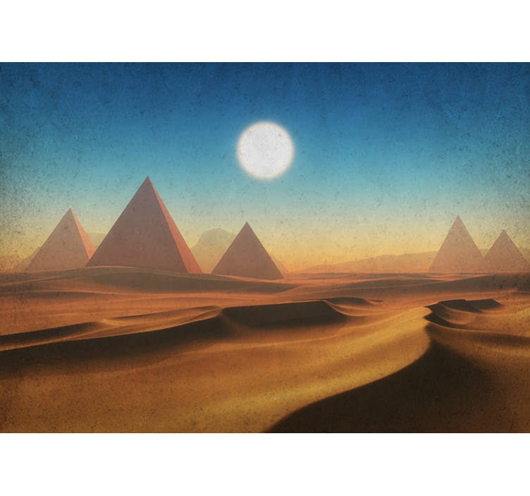 Desert Pyramids Sunrise landscape wall mural - TenStickers