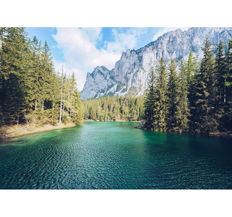 High mountains and river Mountain wall mural - TenStickers