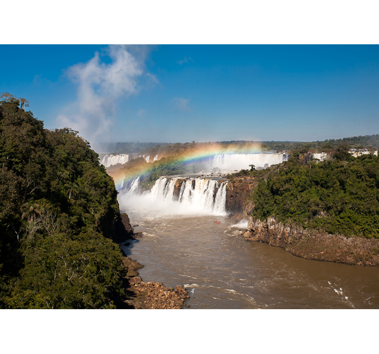 Iguazu Falls Rainbow wall mural mountain - TenStickers