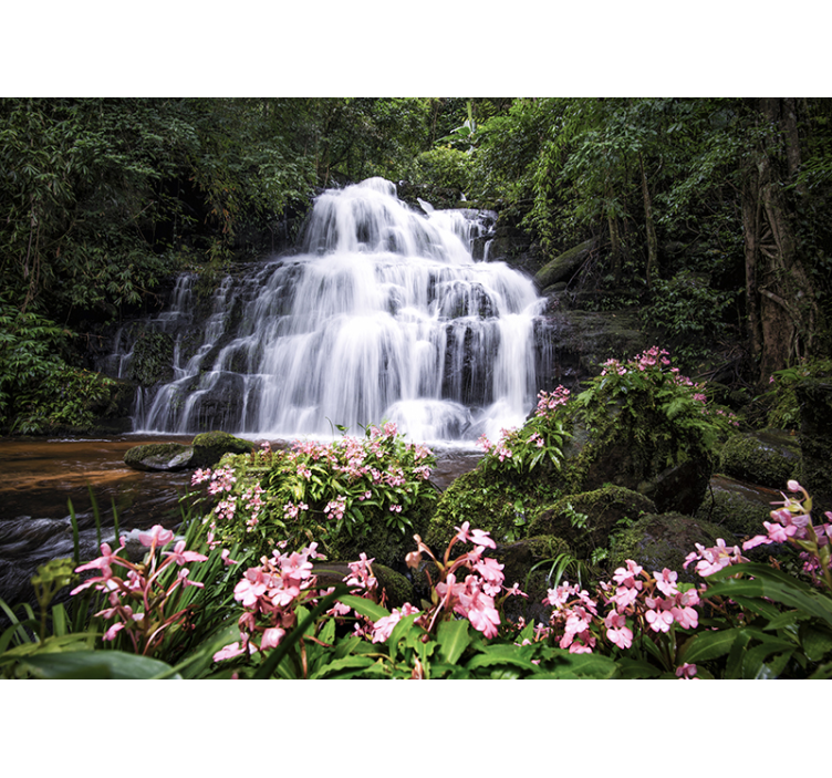 Wall mural nature opulent waterfall scene - TenStickers