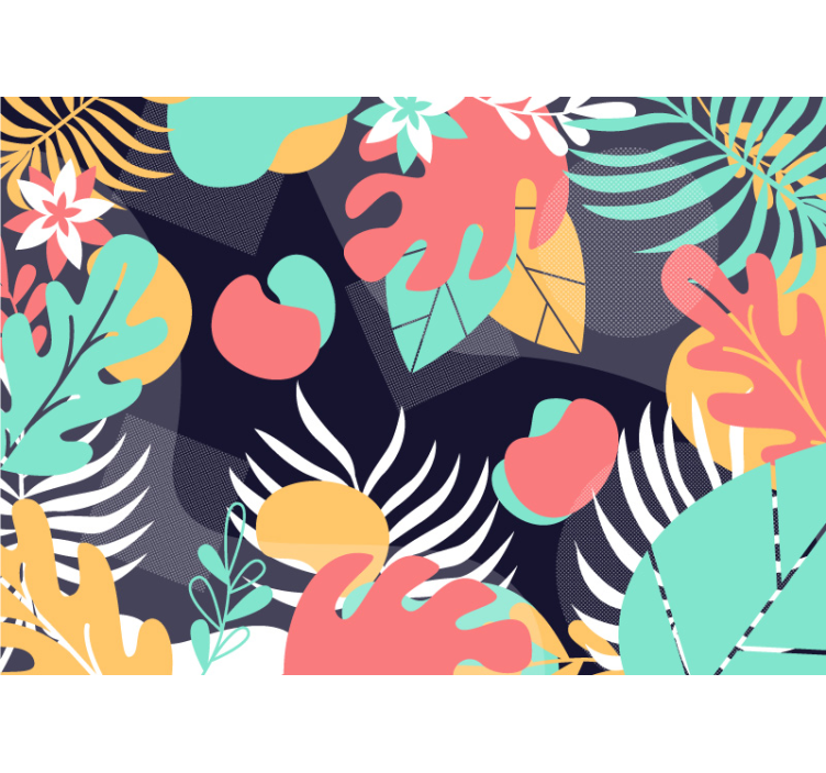 Multicoloured zoom monstera wall mural - TenStickers