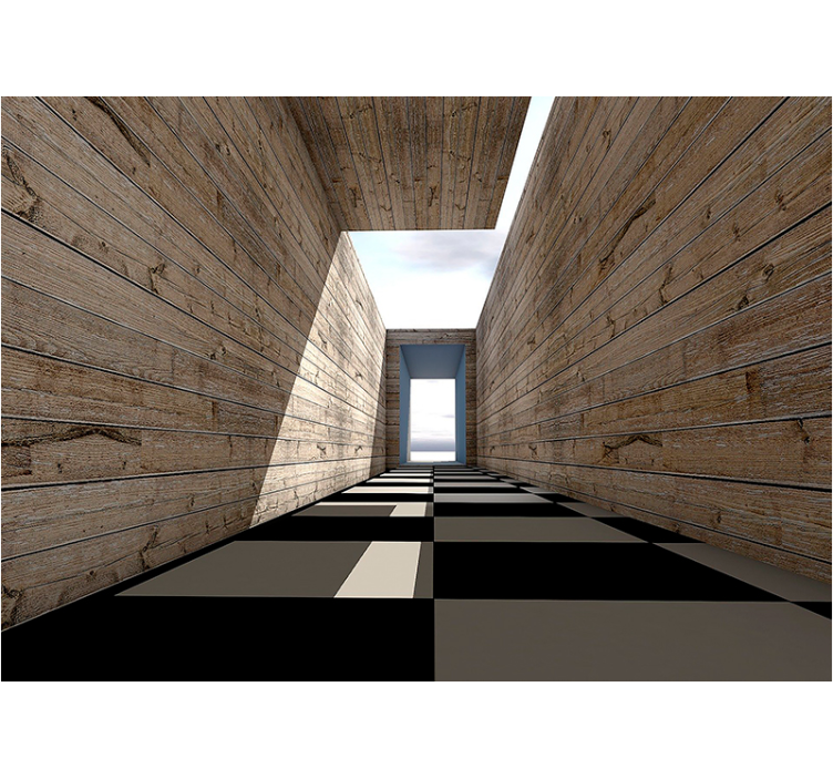 Wooden tunnel  3D Wall Mural - TenStickers