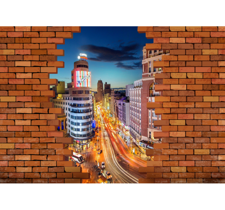 Wall mural madrid madrid cityscape at dusk - TenStickers