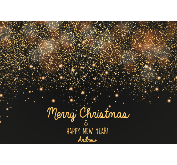 Black and gold sparkles Christmas wall mural - TenStickers