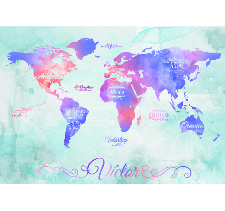 World map wallpaper in world map design - TenStickers