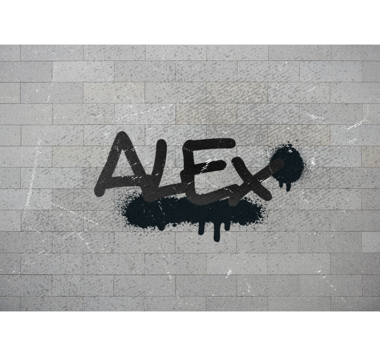 Brick texture custom name brick wall mural - TenStickers