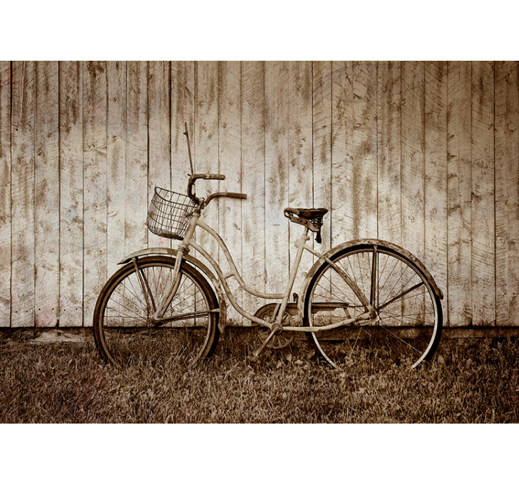 Wall mural vehicle vintage bicycle scene - TenStickers