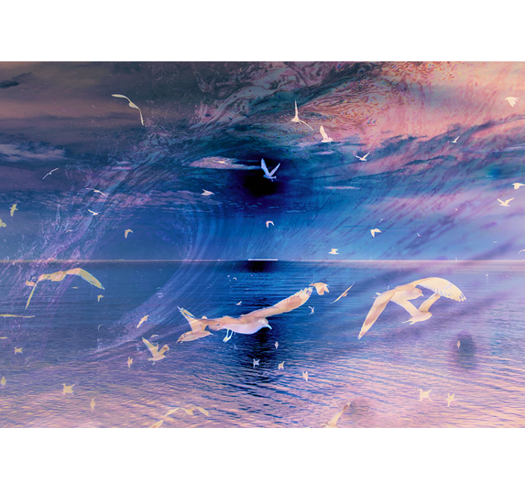 Seagulls at Sunset wall mural nature - TenStickers