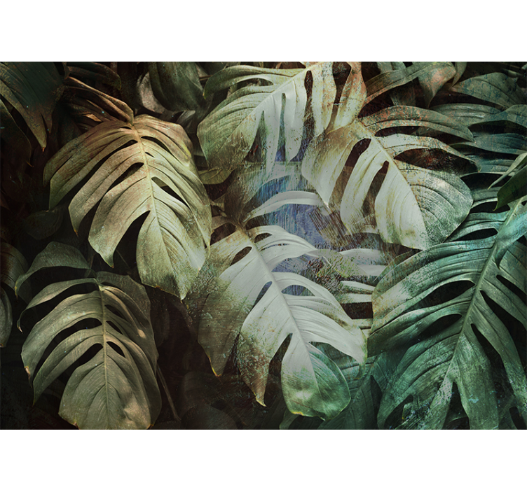 Tropical Leaf Motifs wall mural nature - TenStickers
