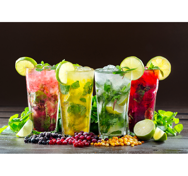 Texture wall mural refreshing drink showcase - TenStickers