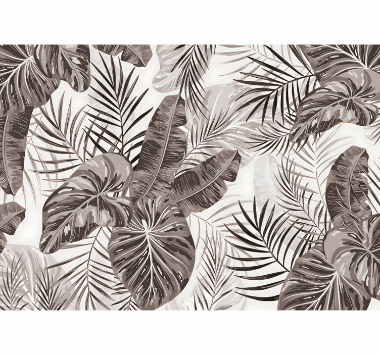 Tropical Leaf Motif wall mural nature - TenStickers