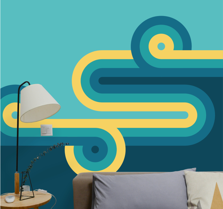 Abstract wall mural arched line designs - TenStickers