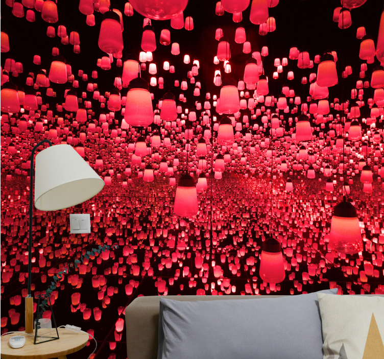 Abstract wall mural floating lanterns illusion - TenStickers