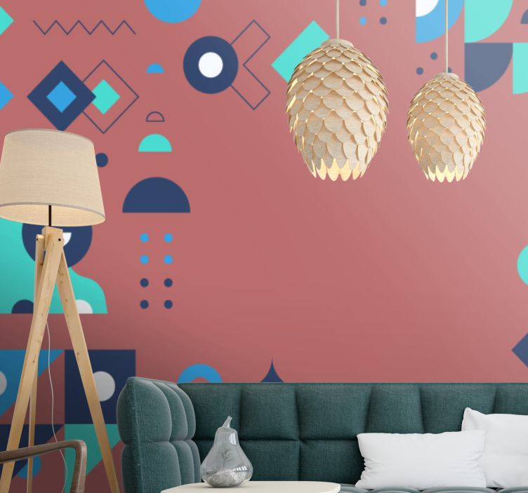Abstract wall mural geometric pattern design - TenStickers