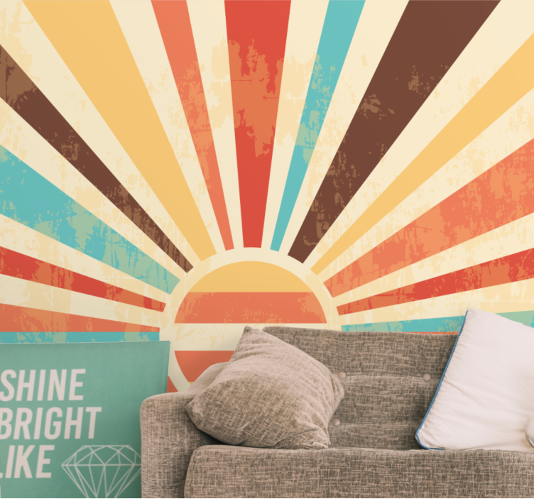 Abstract wall mural radiant sunburst pattern - TenStickers