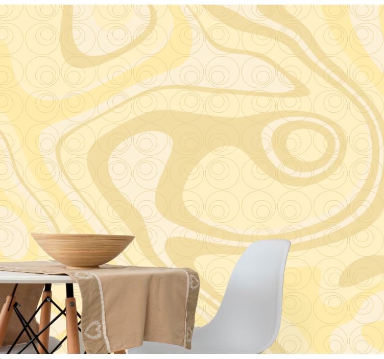 Abstract wall mural with curved shapes design - TenStickers