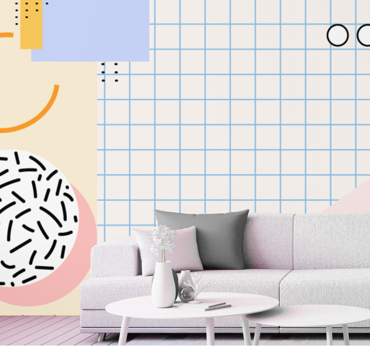 Abstract wall mural with geometric shape design - TenStickers