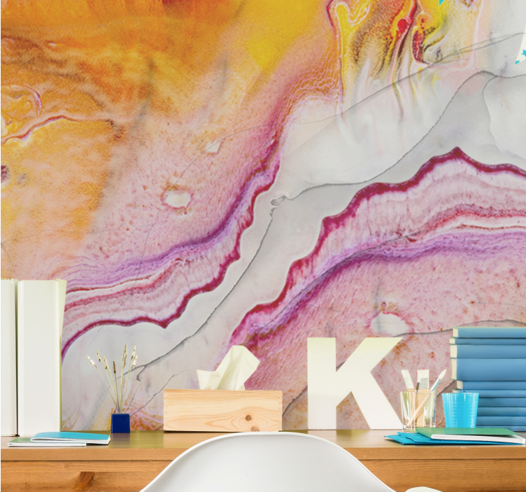 Abstract wall mural with lively flowing designs - TenStickers