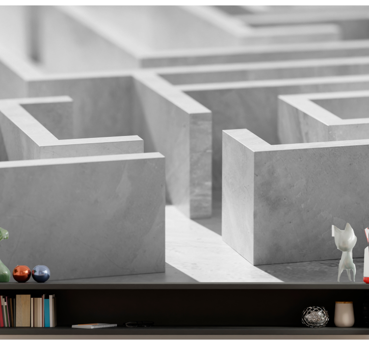 Abstract wall mural with maze structure design - TenStickers