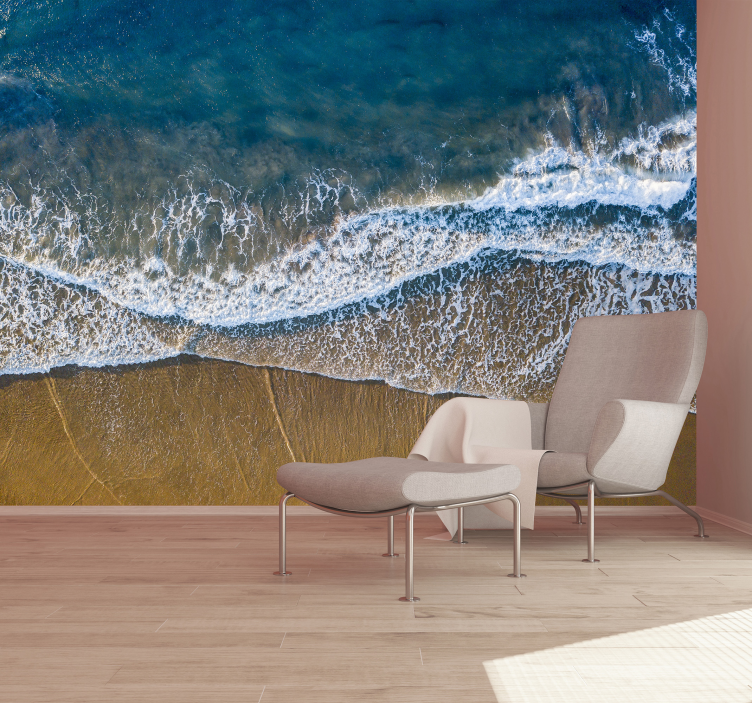 Aerial Shoreline View under the sea wall mural - TenStickers